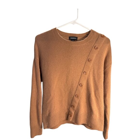 Summersault Cashmere Wool Blend Asymetrical Button Warm Sweater Size Small EUC - Picture 1 of 7